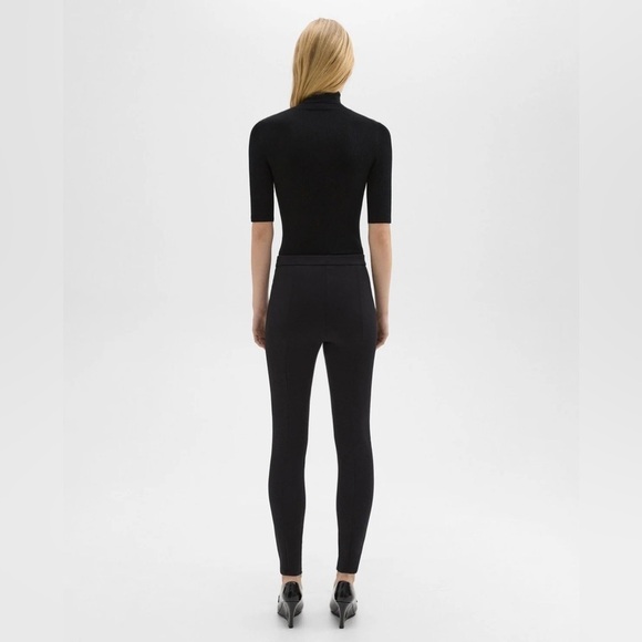 Theory Womens 8 Skinny Pant in Compact Knit Jersey Black High Rise Career - Picture 6 of 7
